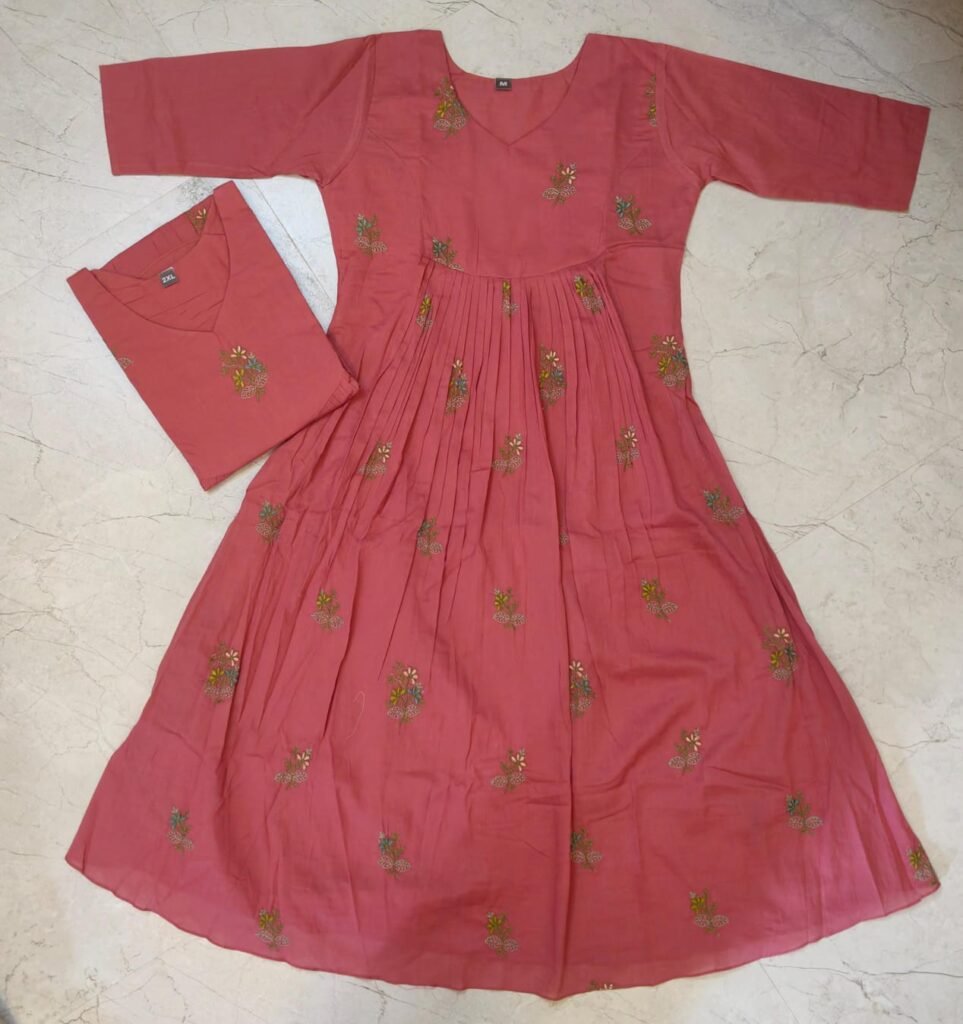 Onion Pink A-line kurti